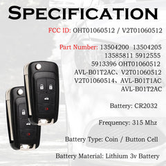 SUPALAND Camaro flip key fob, sleek design for convenient start