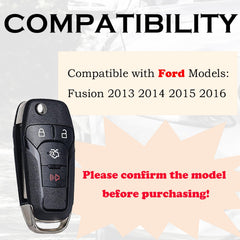 SUPALAND Ford Fusion key fob back view, compact design for fit in pocket.