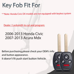 SUPALAND two-pack fobs for Honda Civic, ideal replacement option.