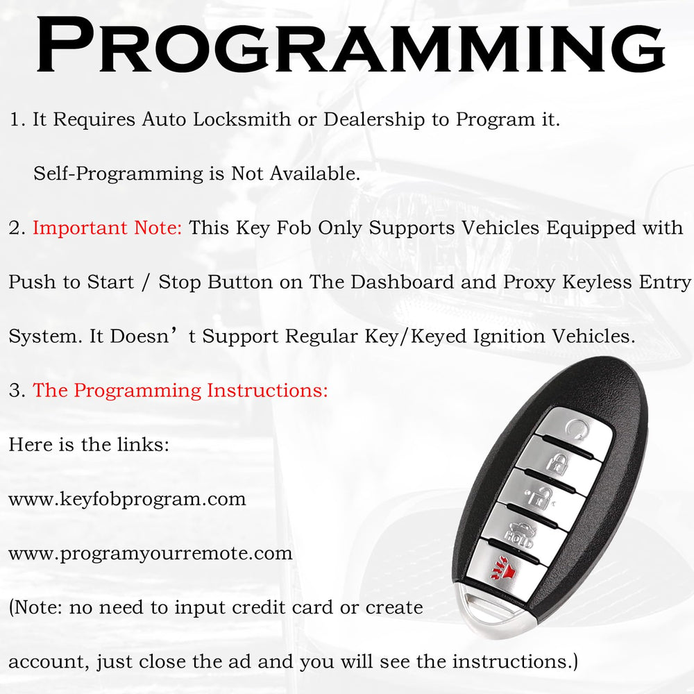 SUPALAND 5-button keyless fob designed for Nissan/Infiniti models for flexible use.