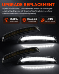 SUPAREE smoked-lens LED markers for Dodge Charger deliver 550% brightness compared to stock.