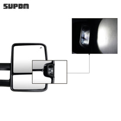 SUPDM towing mirror heated function clears frost for easier nighttime visibility.