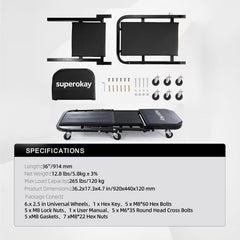 Superokay 36-inch mechanic cart providing stable tool transport.