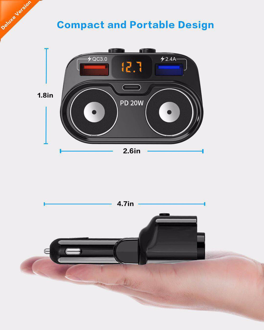 SUPERONE supports 12V and 24V vehicles for versatile power access.