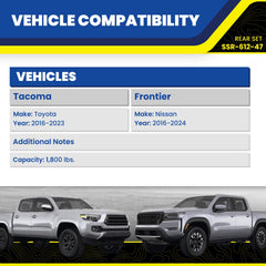 SuperSprings rear SumoSprings on Frontier improving rear stability with heavy cargo
