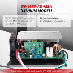 Suplife WF-8955-MBA three-stage charging diagram showing 14.6V output