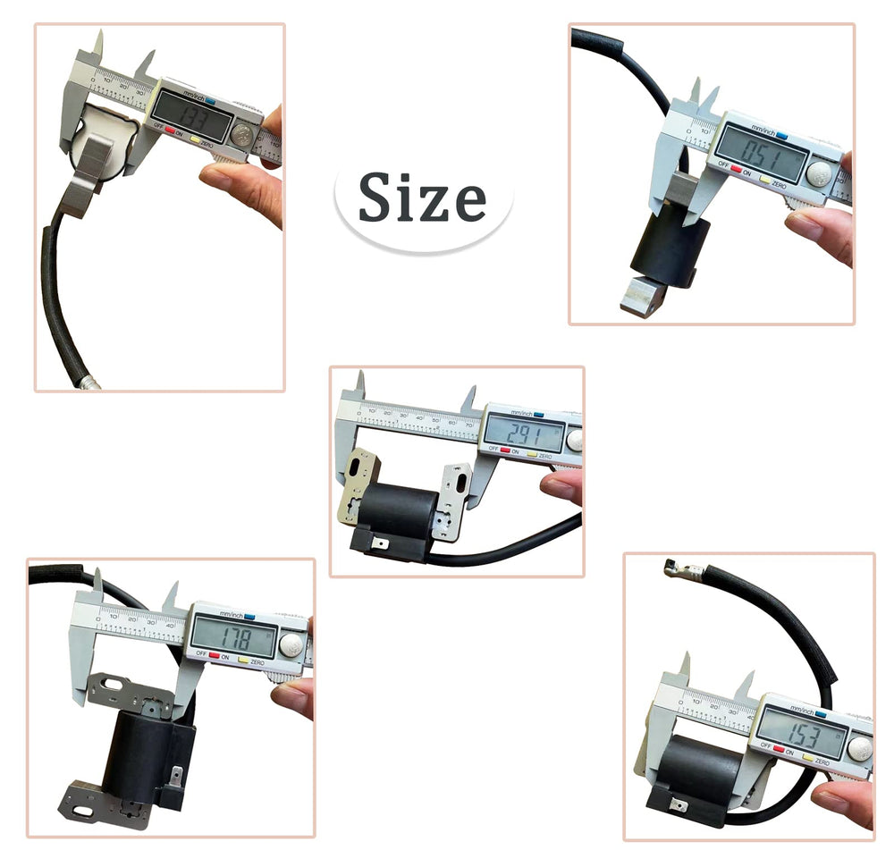 Supvintor 592846 ignition coil beside Briggs & Stratton engine illustrating compatibility.