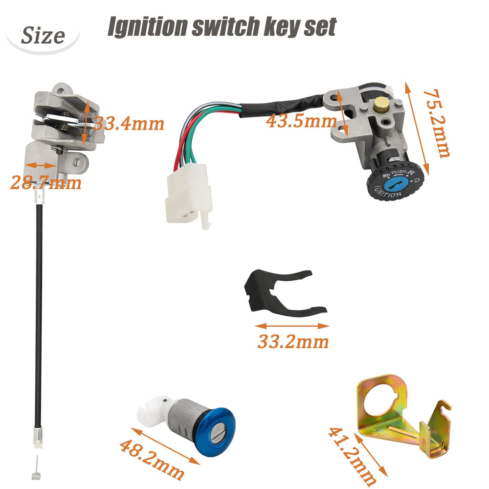 Supvintor key set with two keys and locks for gas and seat