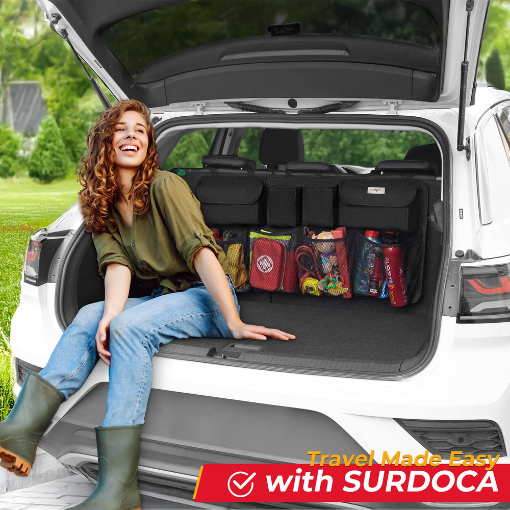 SURDOCA side view shows compact footprint while expanding trunk capacity.