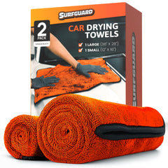 Surfguard extra-large car drying towel absorbs water quickly for a streak-free finish.