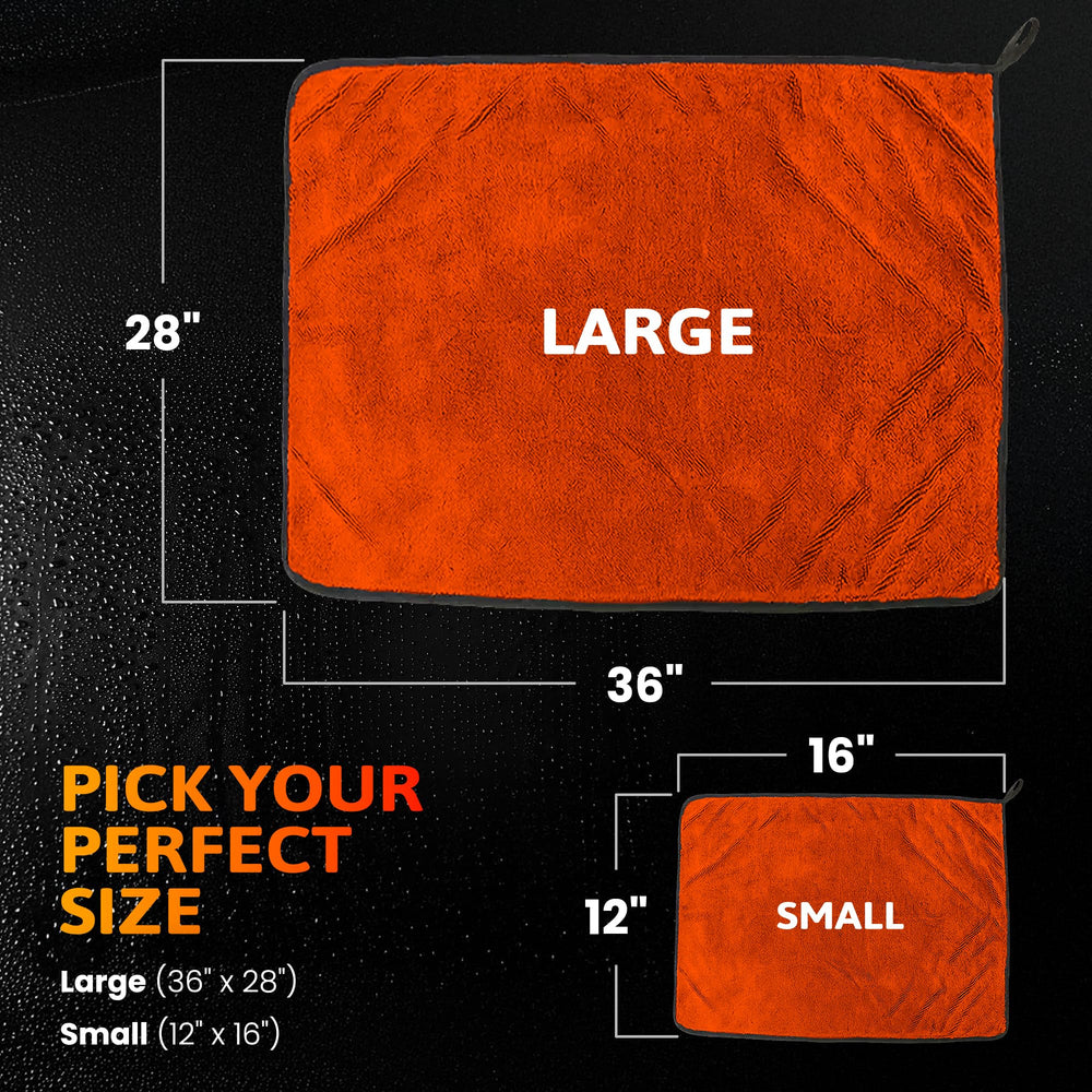 Surfguard extra-large coverage speeds full-vehicle drying on SUVs and trucks.