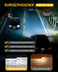Surgephoenix 50k-lumens 6500K beam enhances road awareness.