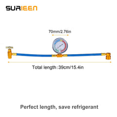 Surieen complete kit contents ready for refrigerant charging at home.