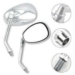 Surpassme universal 10mm chrome mirror wide view reveals broad road visibility.