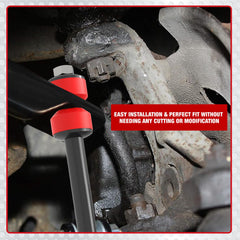 Suspension Dudes CODE RED components shown with installation hardware for confident setup.