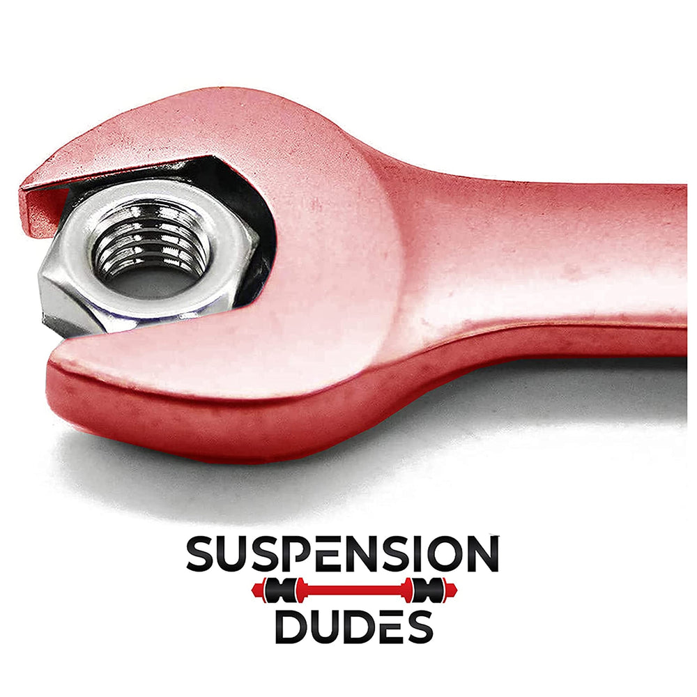 Suspension Dudes front sway bar link for Ford F-550 Super Duty resists wear on tough jobs.