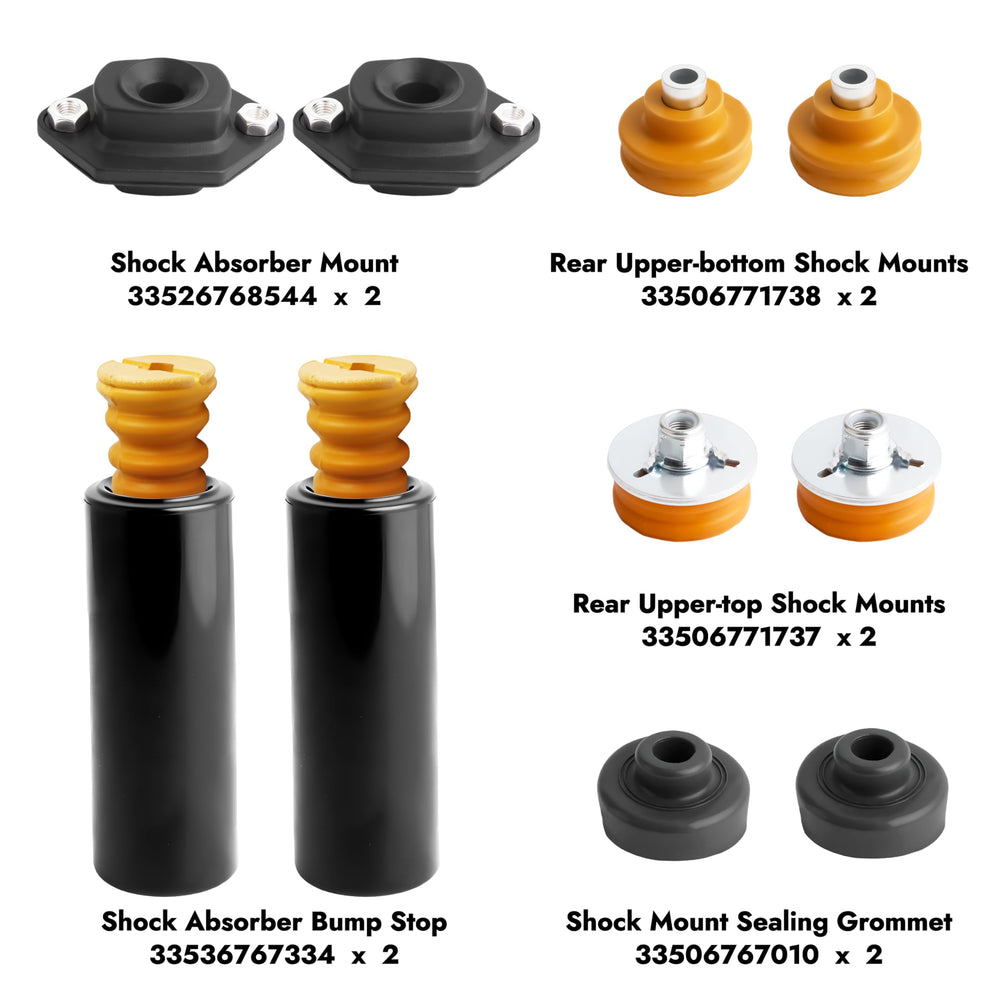 SUSUPACI bump stop set reduces harsh bottoming on rough roads.