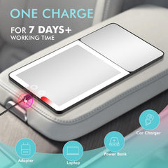 Suupvaor Car Sun Visor Vanity Mirror – 20x Magnification, LED Lights, USB Rechargeable