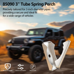 svteli 85090 3-inch spring perch in use on a vehicle for improved handling and load support