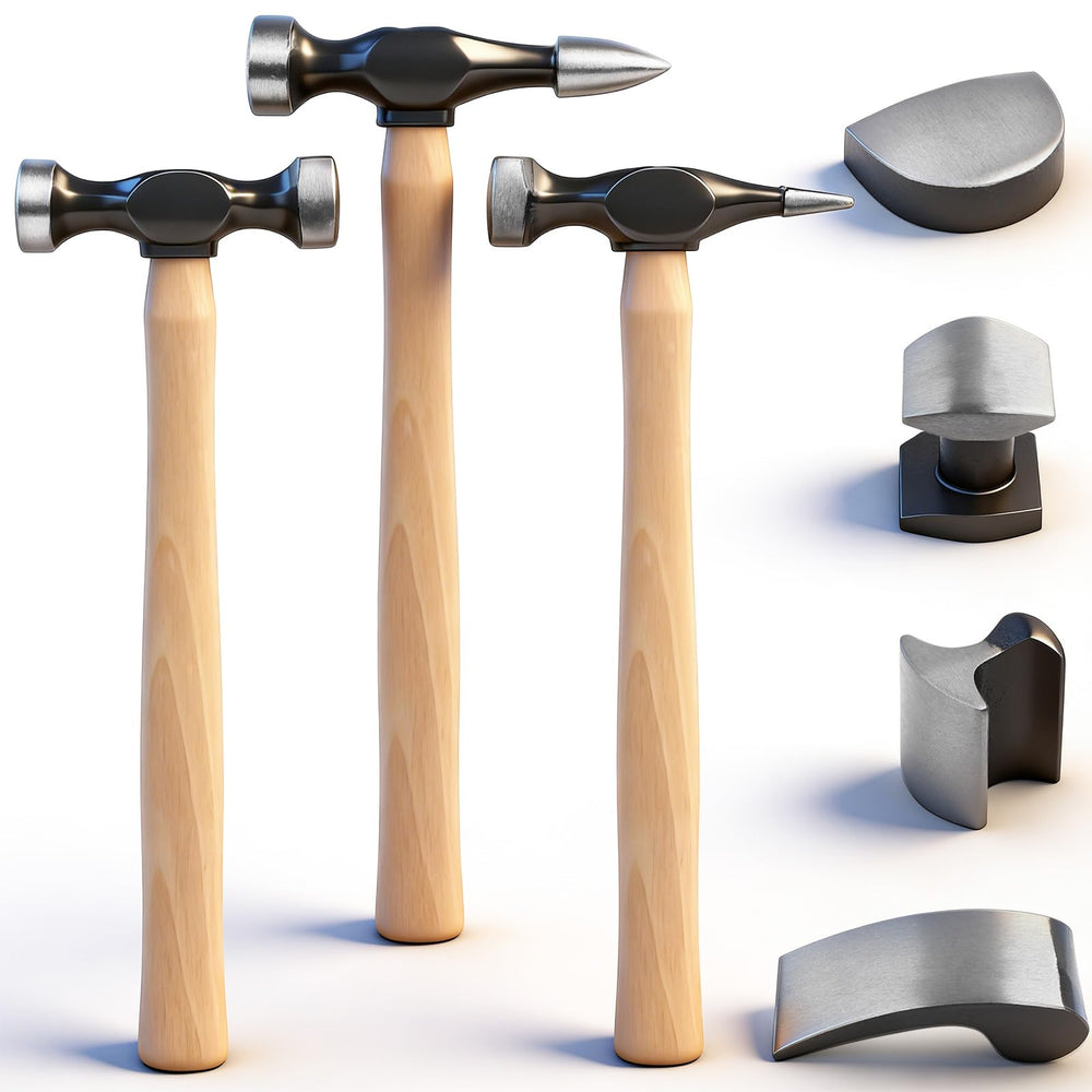 Swanlake 7pc auto body repair kit front view with hammers and dollies for dent work