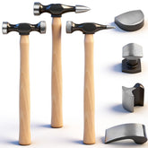 Swanlake 7pc auto body repair kit front view with hammers and dollies for dent work