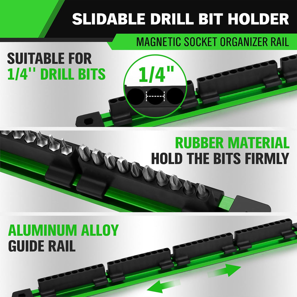 Swanlake high-grip rubber bit holders keep bits secure during quick changes.