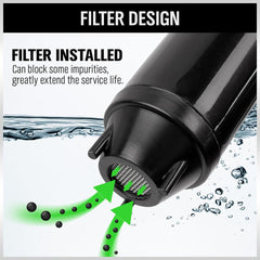 SWANLAKE flow-control nozzle with built-in filter preserves clean transfer.