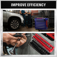 Swanlake red SAE magnetic organizers in use keep tools within reach.