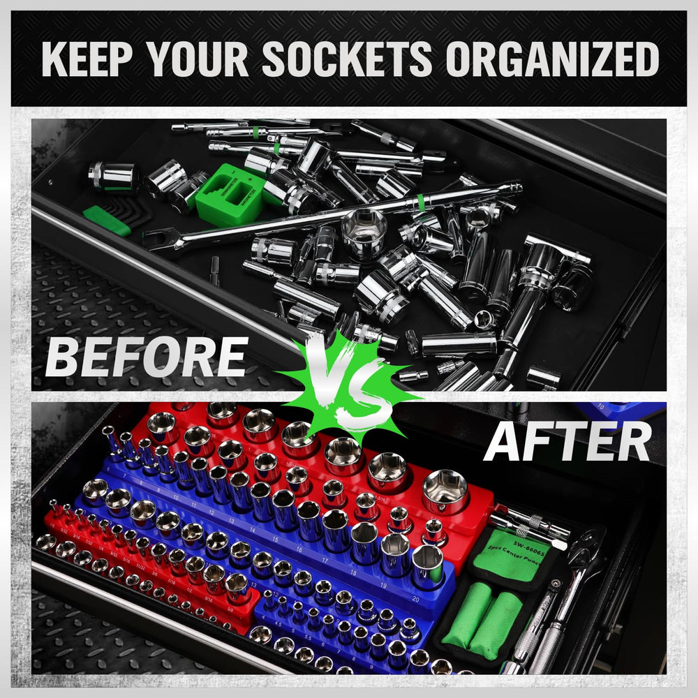 SWANLAKE SAE socket organizers streamline imperial size selection.