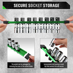 SWANLAKE socket holder with 360 degree swivel clips for easy reach