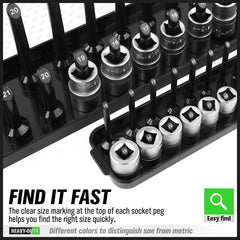 Swanlake dual-rail system fits both deep and shallow sockets.