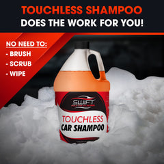 Swift Auto Care Touchless Shampoo ready-to-use formula with no dilution.