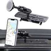 SwiftGaze stainless steel mount front view shows rugged mount for RAM trucks for stable navigation.