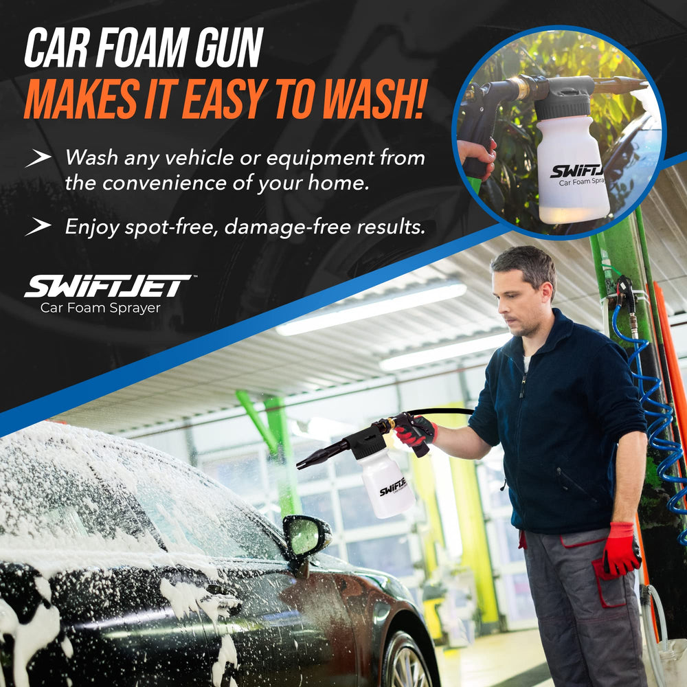 SwiftJet easy-connect attachment to a standard hose