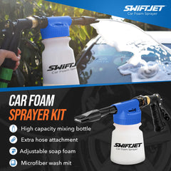 SwiftJet ergonomic handle offers comfortable, steady control during washing.