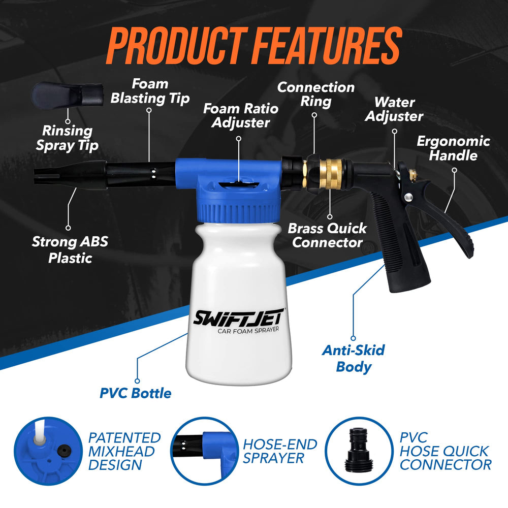 SwiftJet microfiber wash mitt for gentle, swirl-free rinsing and improved vehicle shine.