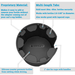 Compatibility with Hydro Flask, Yeti, and Nalgene large bottles