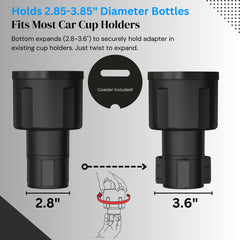 Swigzy retaining tabs enable easy bottle insertion and removal.