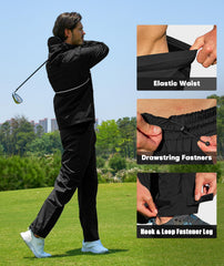 SWISSWELL rain suit in action at golf or fishing shows versatility and comfort.