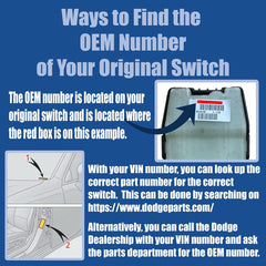 SwitchDoctor replacement part 68262253AC confirms correct fit for Charger window switch