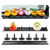 SWLOR aluminum duck holder on Jeep dashboard keeps ducks neatly spaced