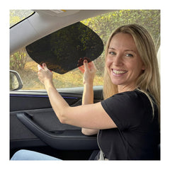 SWLOR car side window sunshade main view reduces glare and preserves visibility.