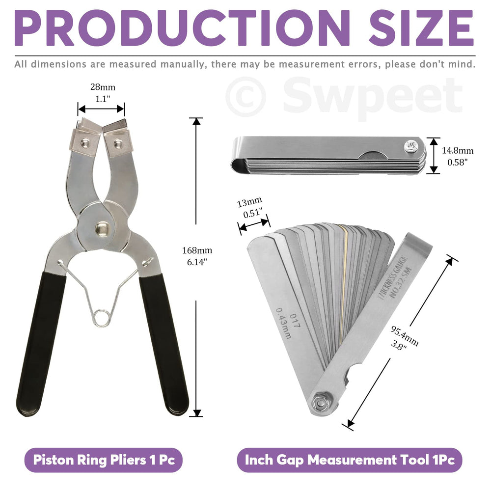Swpeet 8Pcs piston ring compressor kit 6-inch for larger piston work