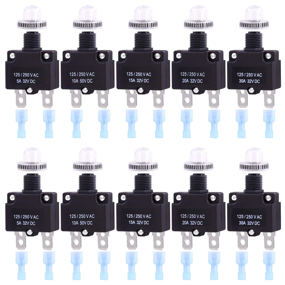 Swpeet thermal circuit breaker kit with five sizes for versatile protection.