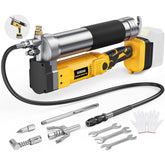 SXBSXB 2-in-1 cordless grease gun with pistol grip for tight spaces.