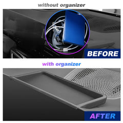 SXCY tray behind screen area highlighting phone slot and compartments