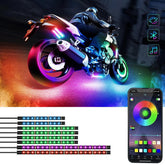 Sxlofty 8-pcs motorcycle LED light kit strips for customizable underglow.
