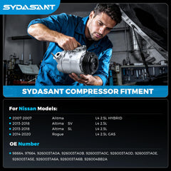 Sydasant AC Compressor Altima 2013-2018 side view supports smooth A/C performance