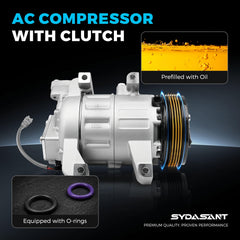 Sydasant AC Compressor Rogue 2014-2020 front view enables efficient cooling