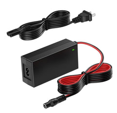 SYFLYH 14V 56W charger front view powering a NOCO jump starter for quick readiness